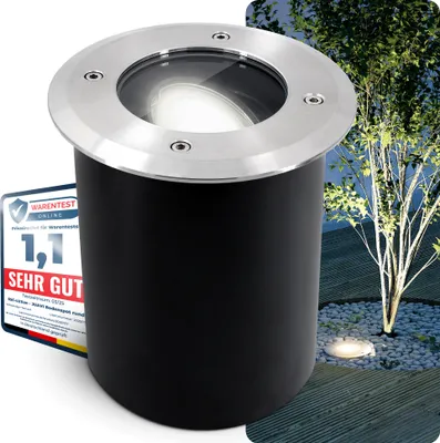 Produktbild von SSC-LUXon JUAVI LED Bodenstrahler schwenkbar für Außen IP67 - mit LED GU10 3W neutralweiß 230V - Boden Einbauleuchte befahrbar