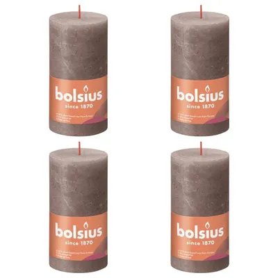 Obrázok produktu pre Bolsius Bolsius Stompkaarsen Shine 4 st rustiek 130x68 mm rustiek taupe