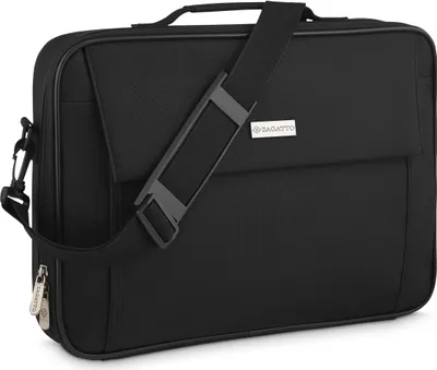 Obrázek produktu pro Pánská brašna na 15,6" notebook ZAGATTO, taška přes rameno černá, business taška, připevnitelná k cestovnímu kufru 30x40x6, ZG639