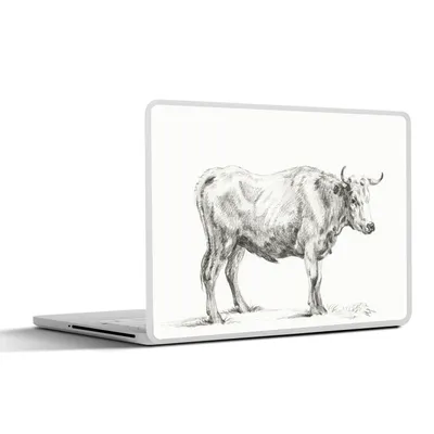 Produktbild von MuchoWow® Laptop Aufkleber Sticker Cover Stehender Stier, nach rechts - Gemälde von Jean Bernard 30x21 cm - Sticker für Laptop - Selbstklebend