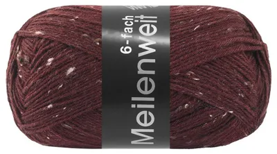 Produktbild von Lana Grossa MEILENWEIT 150 g TWEED 6-fach Sockenwolle 390 m Farbe 9684 - Burgund