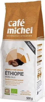 Obrázok produktu pre ARABICA KÁVOVÉ ZRNKY 100% MOKA GUJI ETHIOPIA FAIR TRADE500 g - CAFE MICHEL