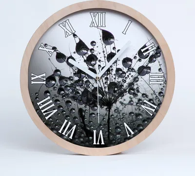 Produktbild von Holzuhr 30fi cm wanduhr - weiße Spitzen - Löwenzahn Samen