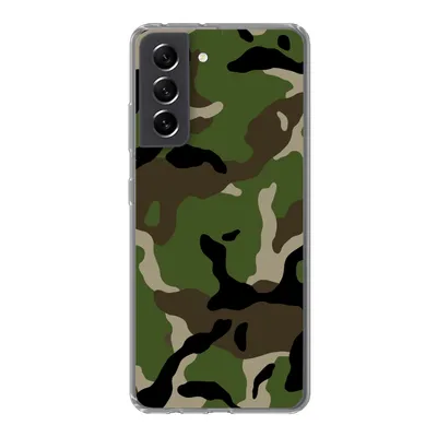 Produktbild von MuchoWow® Handyhülle Schutzhülle Hülle für Samsung Galaxy S21 FE Militärisches Tarnungsmuster Silikon Softcase Handy Hülle - Mobiltelefonhülle