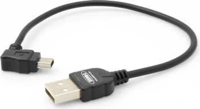 Produktbild von System-S Mini USB Kabel 90 grad gewinkelt Winkelstecker Datenkabel Ladekabel 20 cm