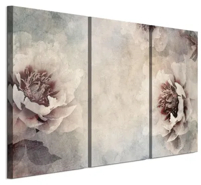 Produktbild von LUMASOUL Wandbilder 3er Set für Wohnzimmer Blumen 23 90x60 cm3-teiliges Leinwandbild für Schlafzimmer Flur Büro und Küche
