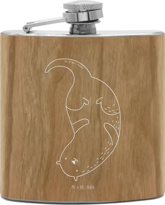 Produktbild von Mr. & Mrs. Panda Flachmann Otter Kopfüber - Transparent - Geschenk, Süß, feldflasche, Niedlich, Seeotter, outdoor, Hip Flask, edelstahl, Aus, See