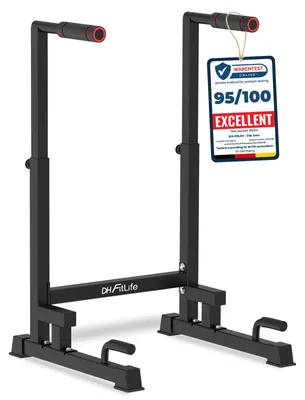 Image de Barres de dips réglables, hauteur de 100 à 130 cm, parallèles, pour l'entraînement de la force à domicile