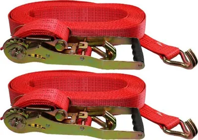 Produktbild von 2er Set PROFI Spanngurt 8mx5cm Zurrgurt Sicherungsgurt Ratsche + 2 Haken Ratschengurt Ladungsgurt
