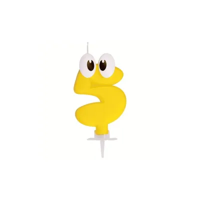 Immagine prodotto di Candela da torta SMILE - 5 Caketools Materiale: Cera, Colore: Giallo