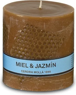 Image de Bougie Bougie cylindrique ASTURIAS Miel Jasmin 8x8 cm HOMLA
