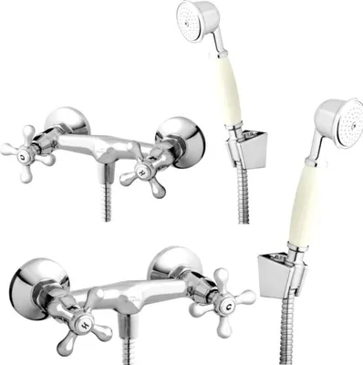 Produktbild von Invena | Roma Wandarmatur - Chrom - Zweigriff - Keramikkopf - Badezimmerarmatur
