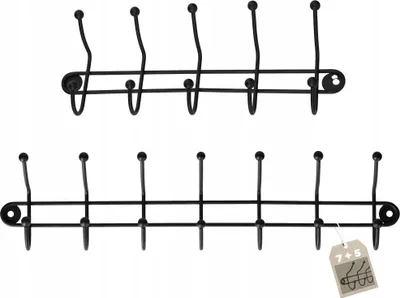 Produktbild von Garderobenleiste - Hakenleiste - 5 und 7 Haken - Schwarz