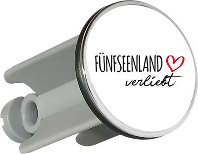 Produktbild von Huuraa Waschbeckenstöpsel Fünfseenland verliebt 4cm höhenverstellbar Abflussstopfen Geschenkidee