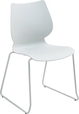 Produktbild von Moderner Stapelstuhl – Multifunktionaler Esszimmerstuhl – Platzsparend durch stapelbares Design | Farbe: Weiß