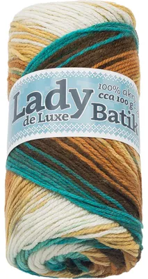 Image de Fil LADY de Luxe BATIK - 100g / 238 m - Turquoise,Beige