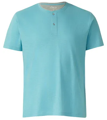 Produktbild von s.Oliver Übergrößen Henley-T-Shirt türkisblau melange