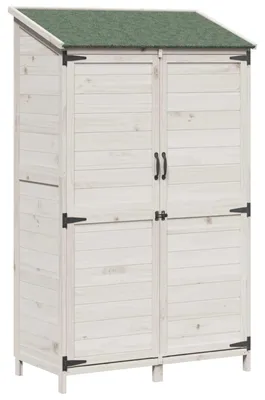 Obrázok produktu pre Záhradný prístrešok Biela 106,5 x 56 x 176 cm Kompozitné drevo