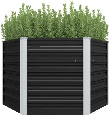 Produktbild von Garten-Hochbeet Anthrazit 129 x 129 x 77 cm Verzinkter Stahl