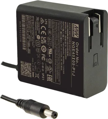 Produktbild von MEANWELL NGE45I15-P1J Steckernetzteil 45W 15V 3A 5,5*2,1mm Hohlstecker