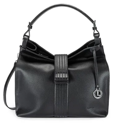 Image de L.CREDI sac à épaule sac à épaule bandoulière Santina Hobo Bag Black noir