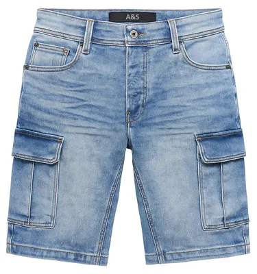 Produktbild von EGOMAXX Stretch Denim Cargo Bermuda mit Knopfleiste für Herren Größe: 38W