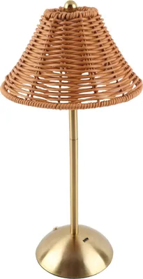 Zdjęcie produktu dla Bezprzewodowa lampa stołowa Boho Rattan Akumulatorowa ściemnialna lampa nocna LED Oświetlenie dekoracyjne do domu Restauracja Hotel Stół jadalny