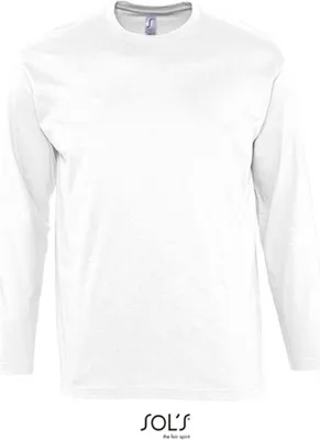 Image de SOLs 11420 | T-shirt Monarch à manches longues pour hommes - Couleur : Blanc - Taille : XXL