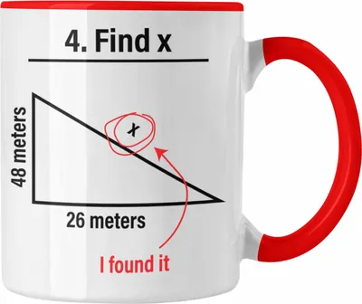 Produktbild von Trendation - Find X Lustige Tasse Mathe Spruch Mathematiker Geschenkidee Mathestudent Lustig (Rot)
