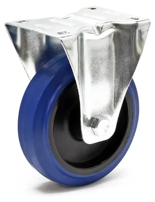 Obrázok produktu pre Pevné koliesko 125 mm s plastovým kolieskom a montážnou doskou Prepravné koliesko do 200 kg Tichý chod Tlmenie