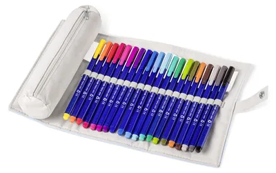 Produktbild von STAEDTLER triplus color 323 dreikantiger Fasermaler Mäppchen mit 20 Farben