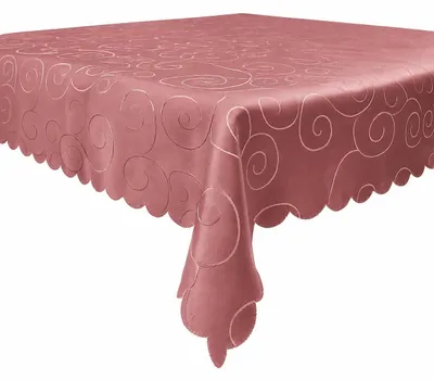 Produktbild von Tischdecke altrosa 110x110 cm damast Ornamente Mitteldecke bügelfrei fleckenabweisend