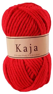Produktbild von 100g Mützenwolle / Jackenstrickgarn KAJA, 25% Wolle, verschieden Farben, Farbe:rot