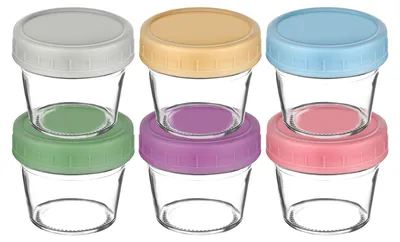 Produktbild von Set aus 6 Behältern zur Aufbewahrung von Babynahrung mit luftdichten Deckeln