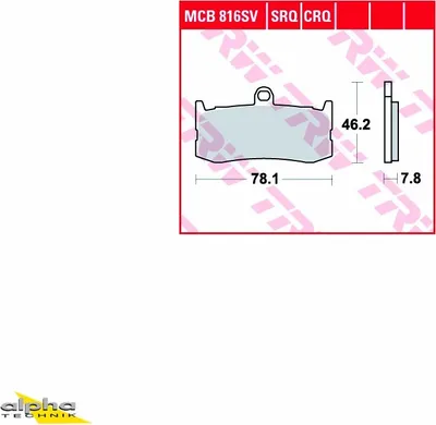 Produktbild von TRW Bremsbelagsatz MCB816CRQ Daytona 675 H67