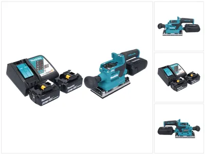 Produktbild von Makita DBO 382 RG Akku Schwingschleifer 18 V 93 x 185 mm Brushless + 2x Akku 6,0 Ah + Ladegerät