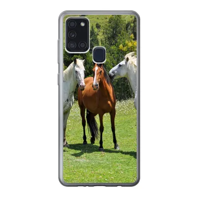Produktbild von MuchoWow® Handyhülle Schutzhülle Hülle für Samsung Galaxy A21s Pferde - Baum - Schatten Silikon Softcase Handy Hülle - Hartschale