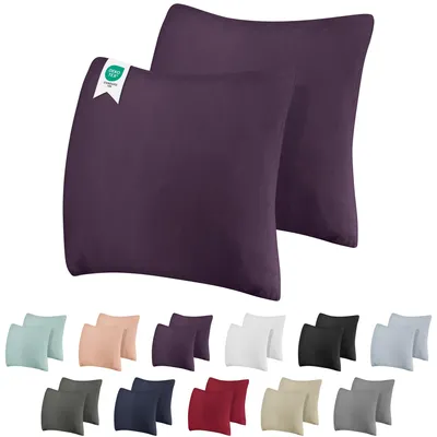 Produktbild von Kissenbezug 80x80 2er Set – 165 g/m²   100% Jersey Baumwolle mit Reißverschluss