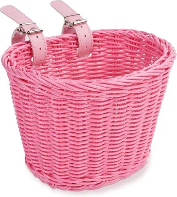 Produktbild von Famanu Fahrradkorb - Handgewebt, Wasserdicht, Rosa