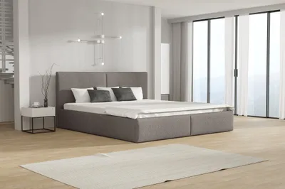 Produktbild von Polsterbett Doppelbett BERGEN Komplettset 160x200cm Stoff Freya Grau