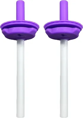 Produktbild von 2 Stück flexibler Strohhalm für Owala-Kinderwasserflasche 12/15 oz BPA-freier Silikondeckel Strohhalmzubehör mit floralen Spitzenrändern Ersatz-Strohhalme für Owala