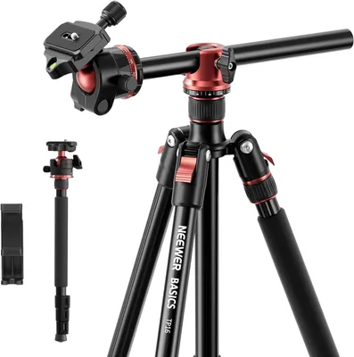 Obrázek produktu pro Stativ – Fotostatativ – Videostatativ – Stativ – Monopod – Nastavitelný středový sloupek, kulová hlava s možností nastavení 180° a 360°