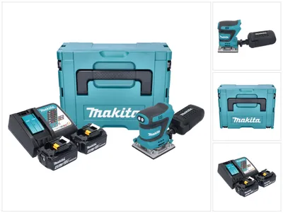 Image de Makita DBO 484 RMJ Ponceuse vibrante sans fil 18 V 112 x 102 mm + 2x batterie 4,0 Ah + chargeur + Makpac
