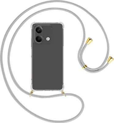Produktbild von Handykette Backcover-Schutzhülle mit Band (Metall goldfarben) für Xiaomi Redmi Note 13 5G - silbergrau