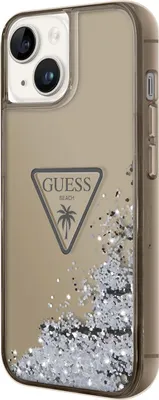 Produktbild von Guess Liquid Glitter Triangle Logo Case - iPhone 14 Plus Case (Schwarz)