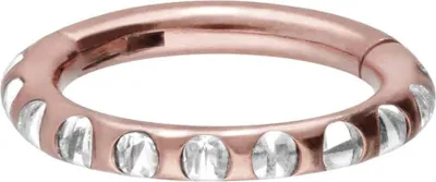 Produktbild von Ohrpiercing, Nasenpiercing, Septum Piercing Titan Segmentring Clicker KRISTALLE + EPOXY RoséGold Innendurchmesser: 7mm + Stabstärke: 1,2mm