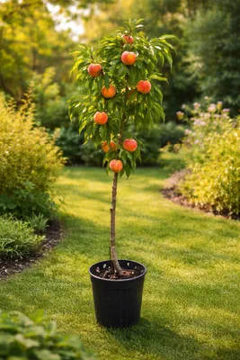 Produktbild von Prunus persica Red Haven Pfirsichbaum 140-180 cm winterhart saftiger Obstbaum Garten robuste Sorte ertragreich süßer Pfirsich