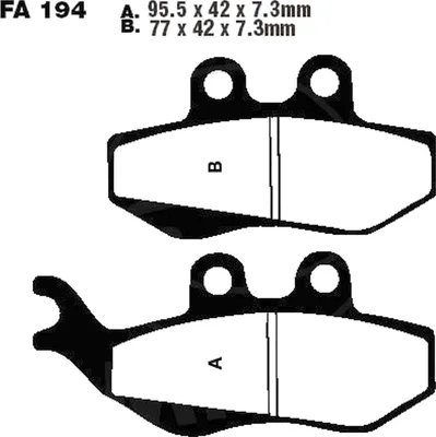 Image de Plaquettes de frein avant pour AJP PR4 125 Supermoto, année de fabrication 2010-2012 - Plaquettes de frein EBC - Neuf