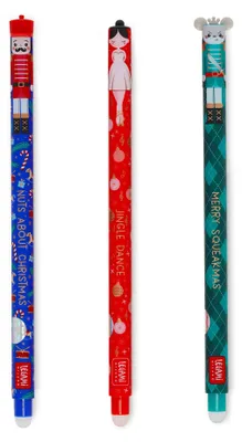3 ausradierbare Gelstifte Weihnachten, 0,7 mm, bunt