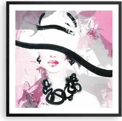 Produktbild von Gerahmtes Poster - Schwarzer Rahmen - Frau Abstraktion - 60x60 cm - Wand Bild - Wanddeko - Wandbilder - Kunstposter - Wandposter - Bilderrahmen - Bilder - Kunstdruck - Wandbild - P2BAC60x60-3690